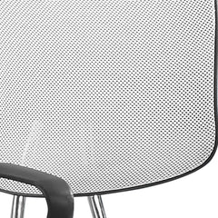 Homeroots White Polyester Seat Swivel Adjustable Task Chair Mesh Back Plastic Frame 333449