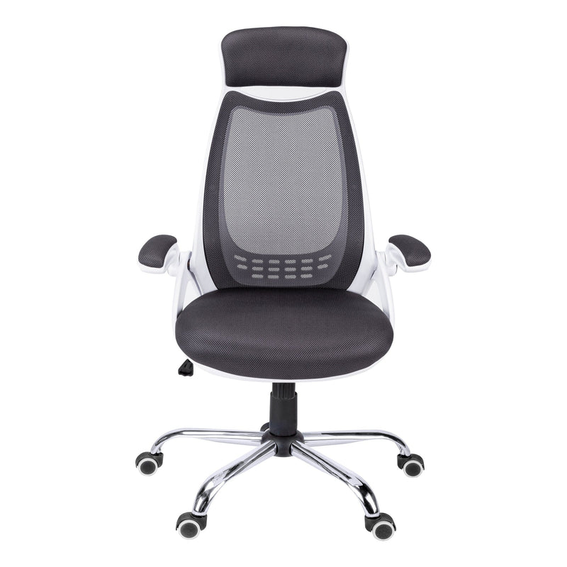 Homeroots Black Polyester Seat Swivel Adjustable Executive Chair Mesh Back Plastic Frame 333455