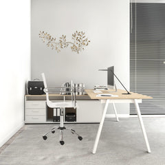 Homeroots White Swivel Adjustable Task Chair Plastic Back Steel Frame 370505