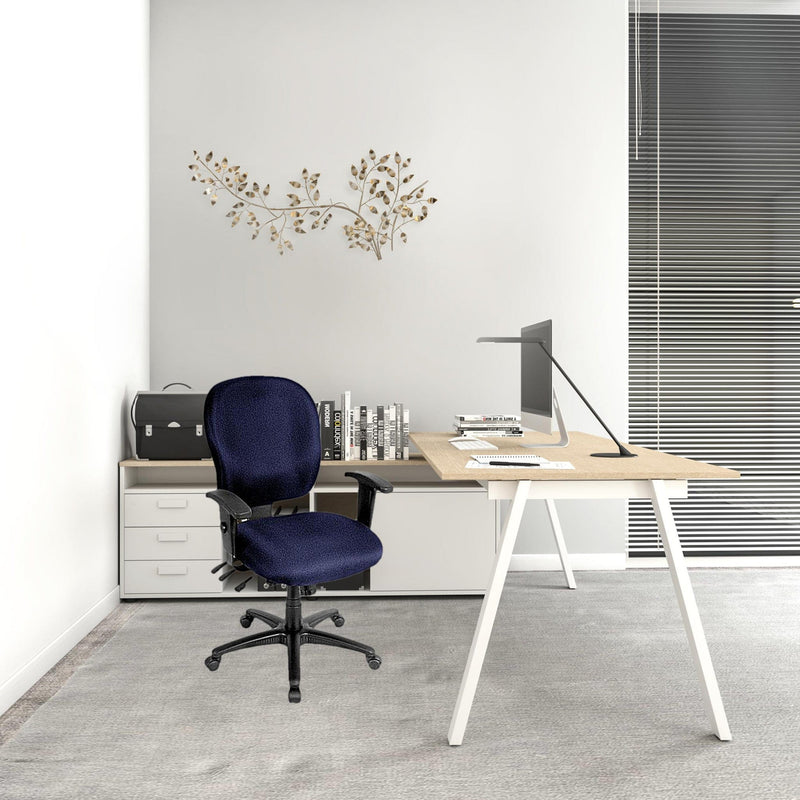 Homeroots Charcoal Fabric Seat Swivel Adjustable Task Chair Fabric Back Plastic Frame 372357