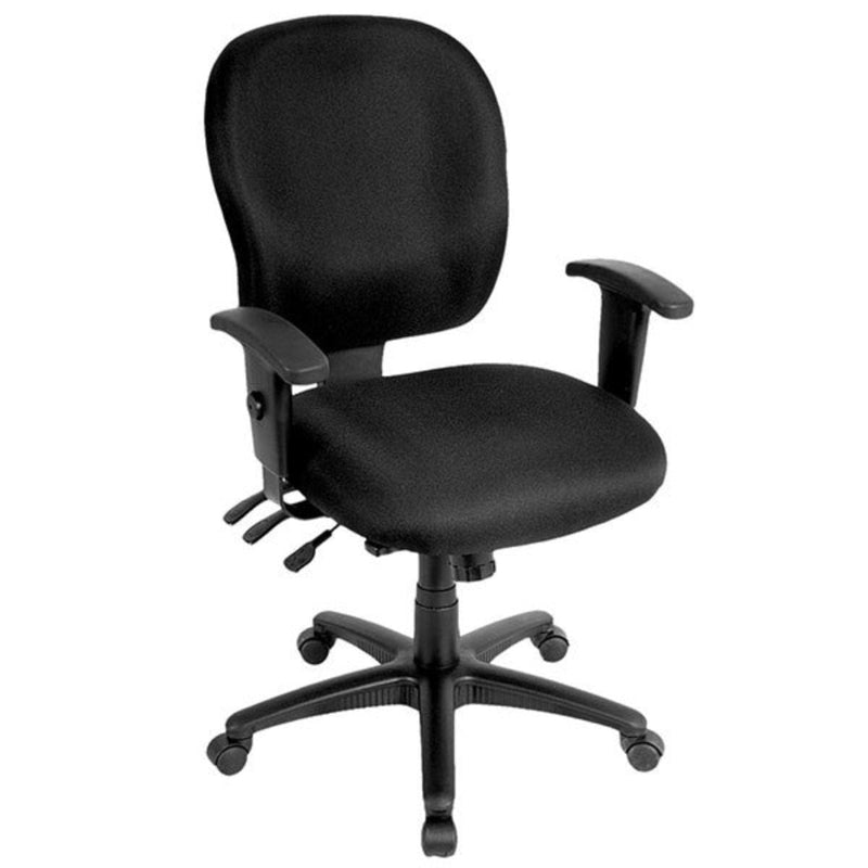 Homeroots Charcoal Fabric Seat Swivel Adjustable Task Chair Fabric Back Plastic Frame 372358