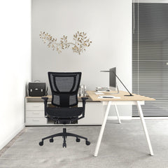 Homeroots Black Mesh Seat Swivel Adjustable Task Chair Mesh Back Plastic Frame 372371