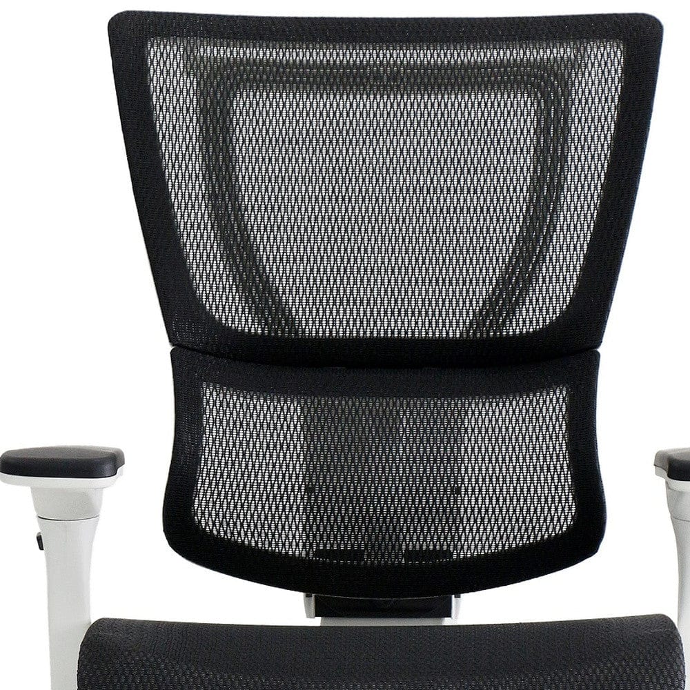 Homeroots Black Mesh Seat Swivel Adjustable Task Chair Mesh Back Steel Frame 372372