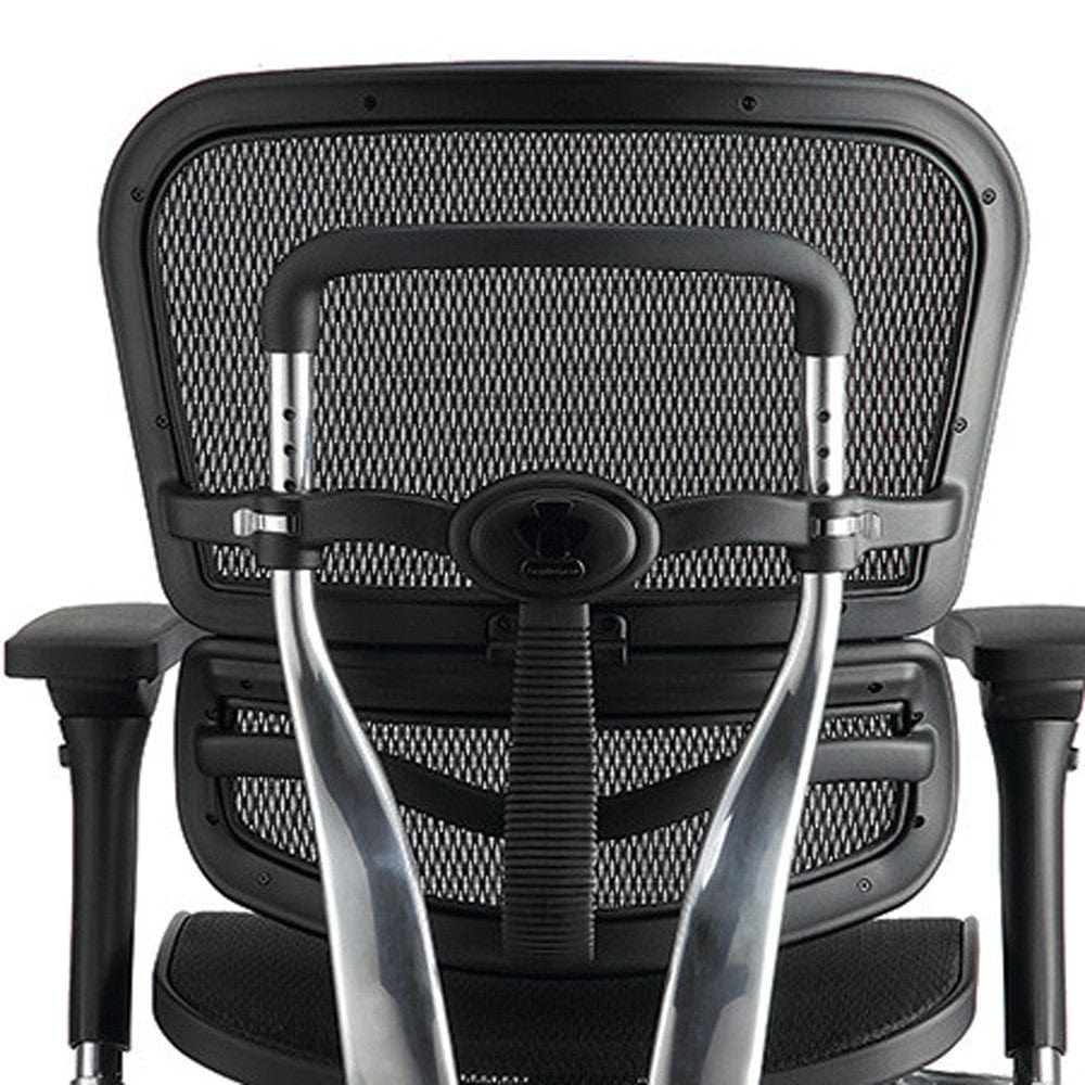 Homeroots Black Mesh Seat Swivel Adjustable Task Chair Mesh Back Steel Frame 372391