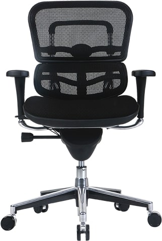 Homeroots Black Mesh Seat Swivel Adjustable Task Chair Mesh Back Steel Frame 372391