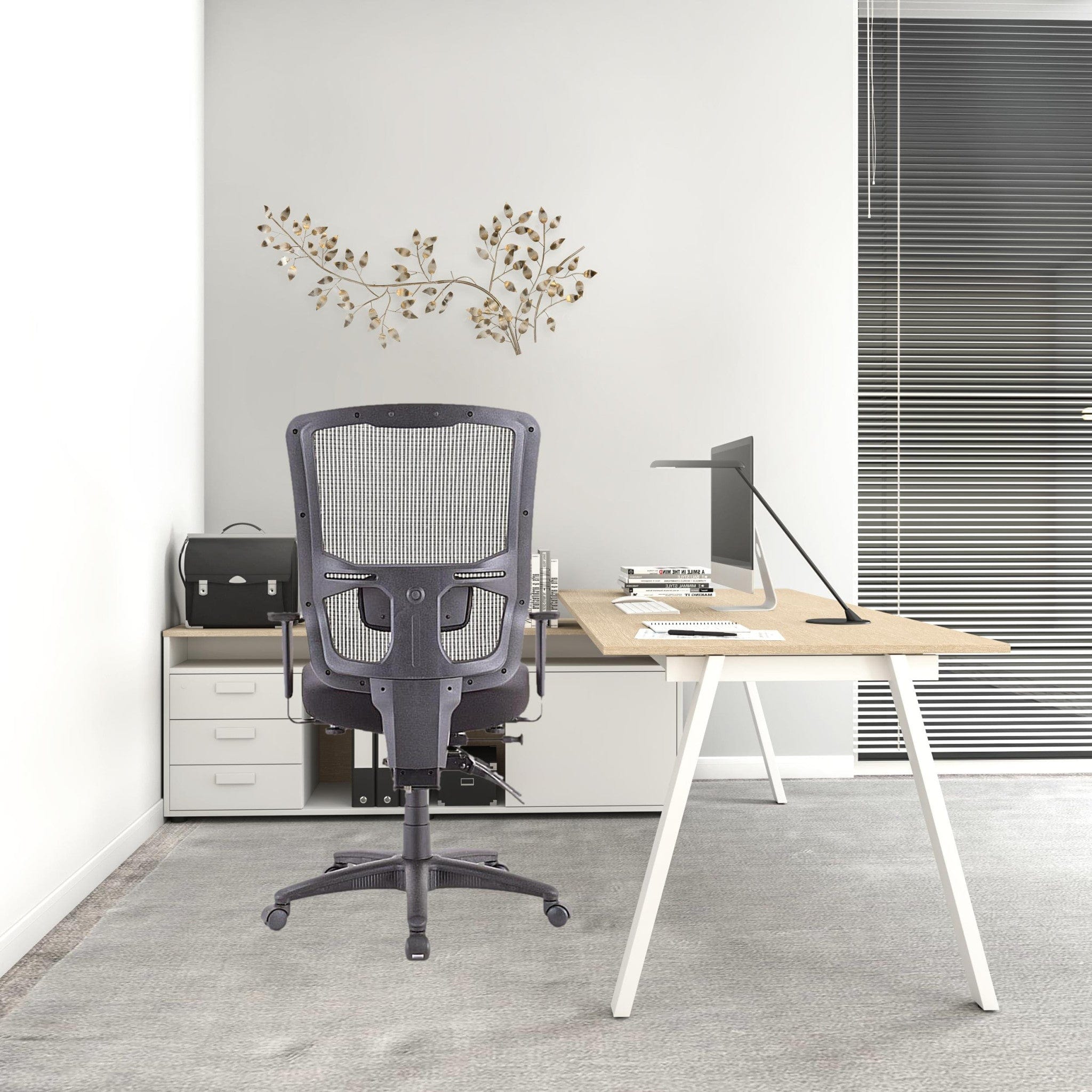 Homeroots Green Fabric Seat Swivel Adjustable Conference Chair Fabric Back Plastic Frame 372409