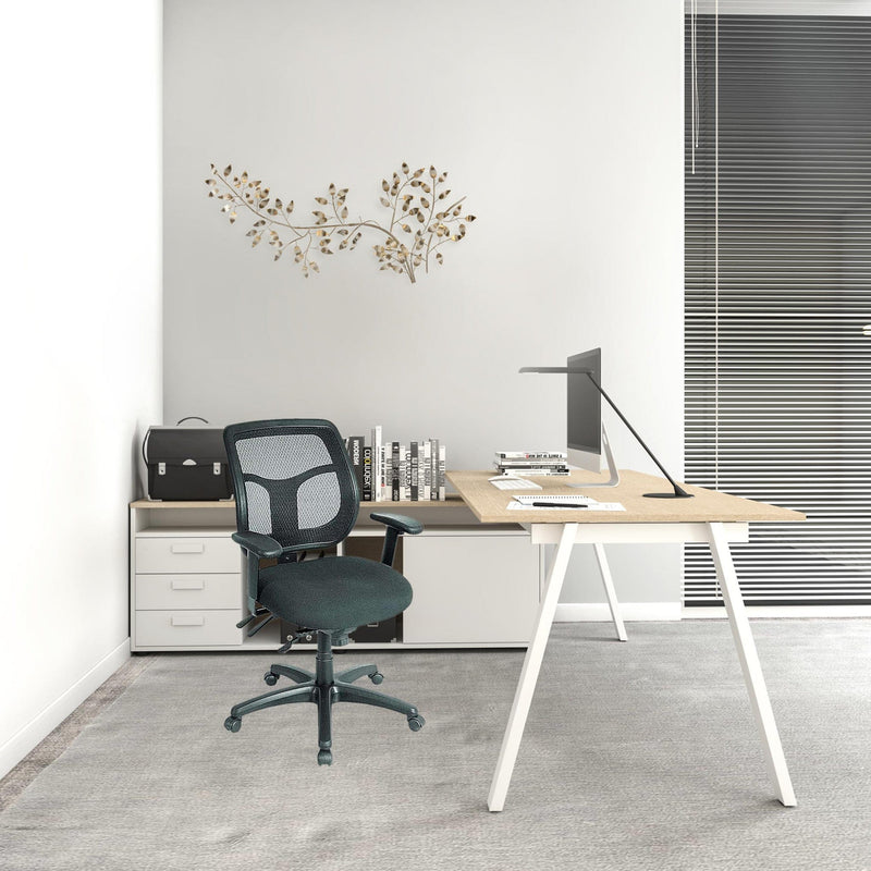 Homeroots Green Fabric Seat Swivel Adjustable Task Chair Mesh Back Plastic Frame 372412