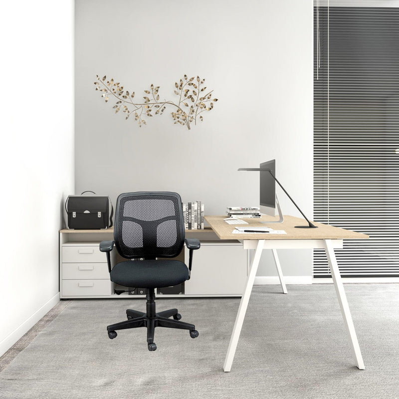 Homeroots Green Fabric Seat Swivel Adjustable Task Chair Mesh Back Plastic Frame 372413