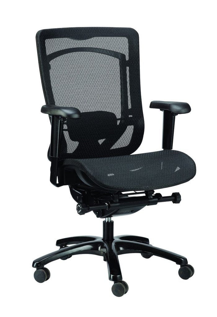 Homeroots Black Swivel Adjustable Task Chair Mesh Back Plastic Frame 372416