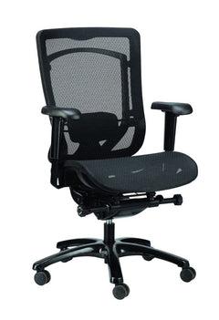 Homeroots Black Swivel Adjustable Task Chair Mesh Back Plastic Frame 372416