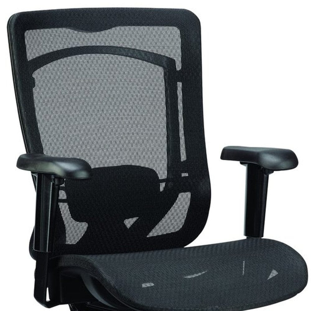 Homeroots Black Swivel Adjustable Task Chair Mesh Back Plastic Frame 372416
