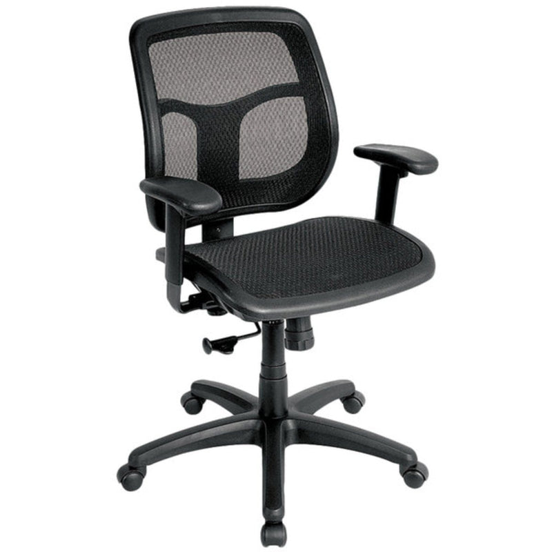 Homeroots Black Swivel Adjustable Task Chair Mesh Back Plastic Frame 372417