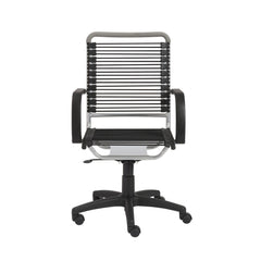 Homeroots Black Swivel Adjustable Task Chair Bungee Back Steel Frame 400769
