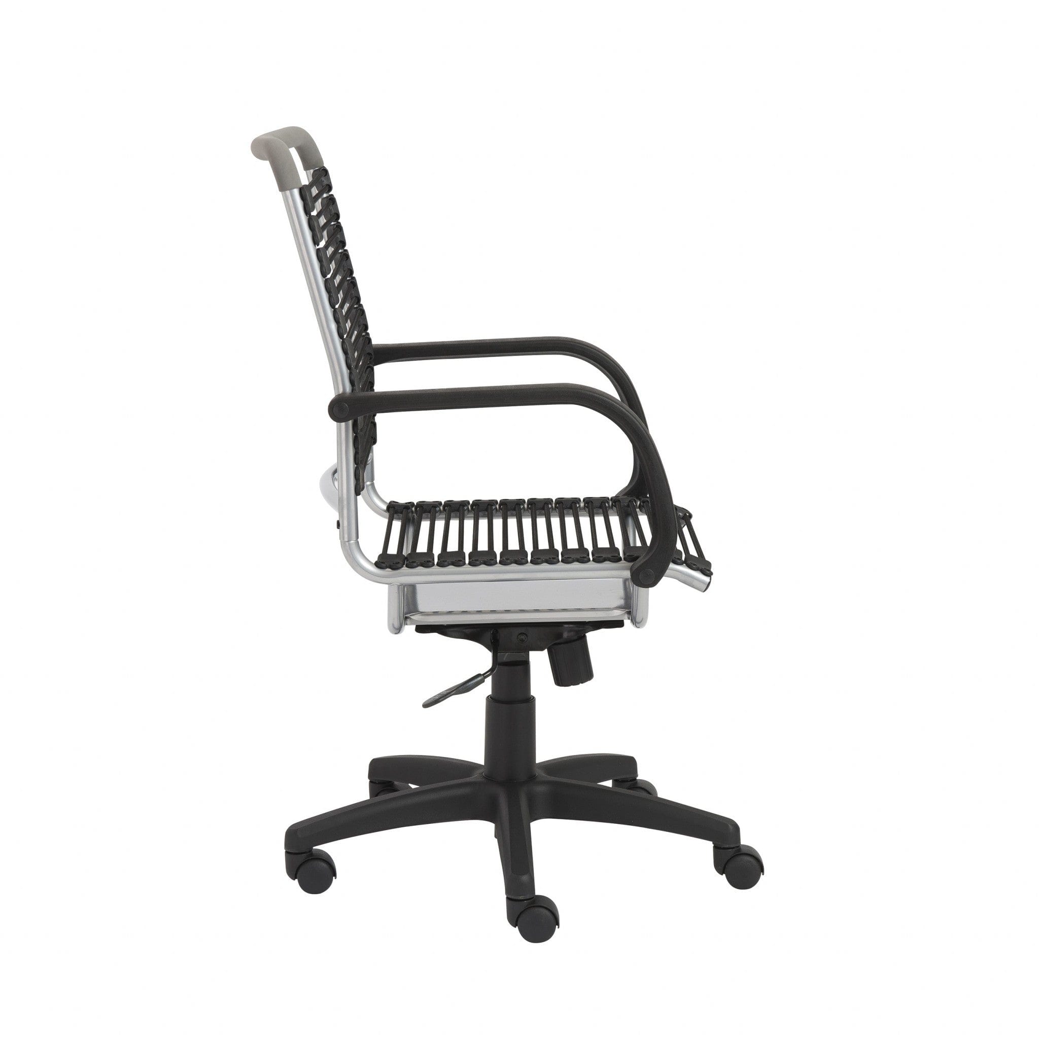 Homeroots Black Swivel Adjustable Task Chair Bungee Back Steel Frame 400769