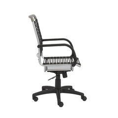 Homeroots Black Swivel Adjustable Task Chair Bungee Back Steel Frame 400769