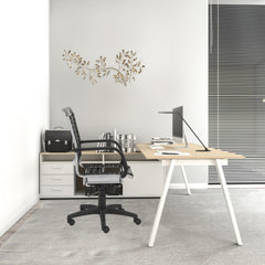 Homeroots Black Swivel Adjustable Task Chair Bungee Back Steel Frame 400769