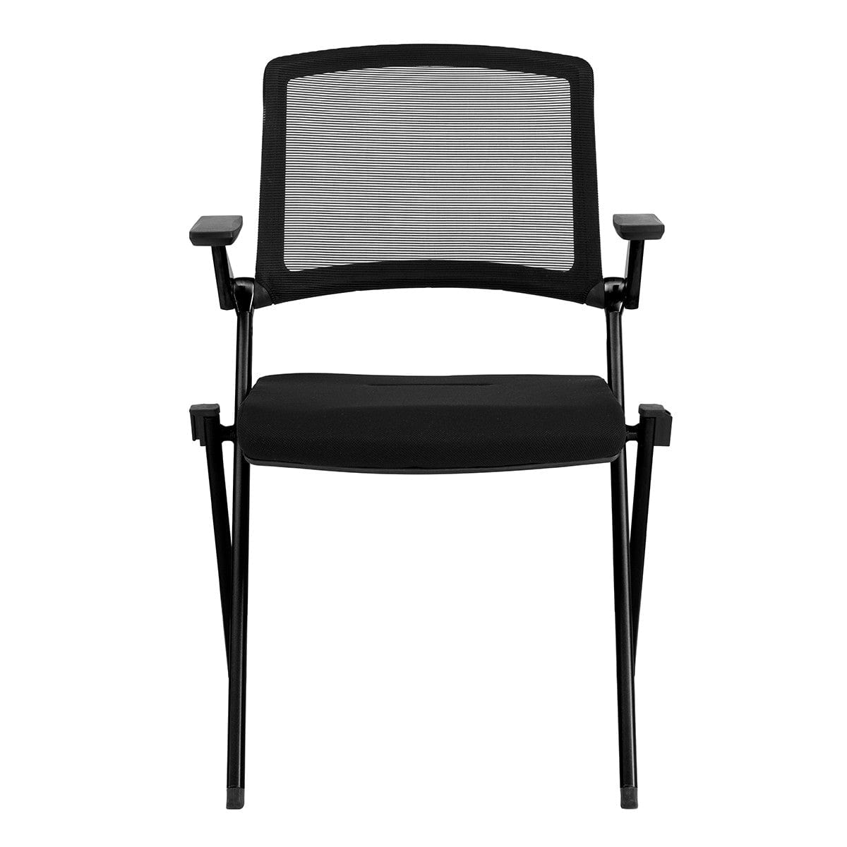 Homeroots Set Of Two Black Polyester Blend Seat Swivel Task Chair Mesh Back Steel Frame 400776
