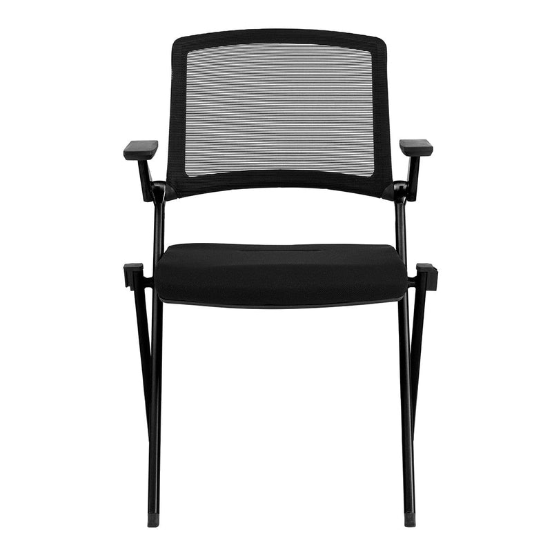 Homeroots Set Of Two Black Polyester Blend Seat Swivel Task Chair Mesh Back Steel Frame 400776
