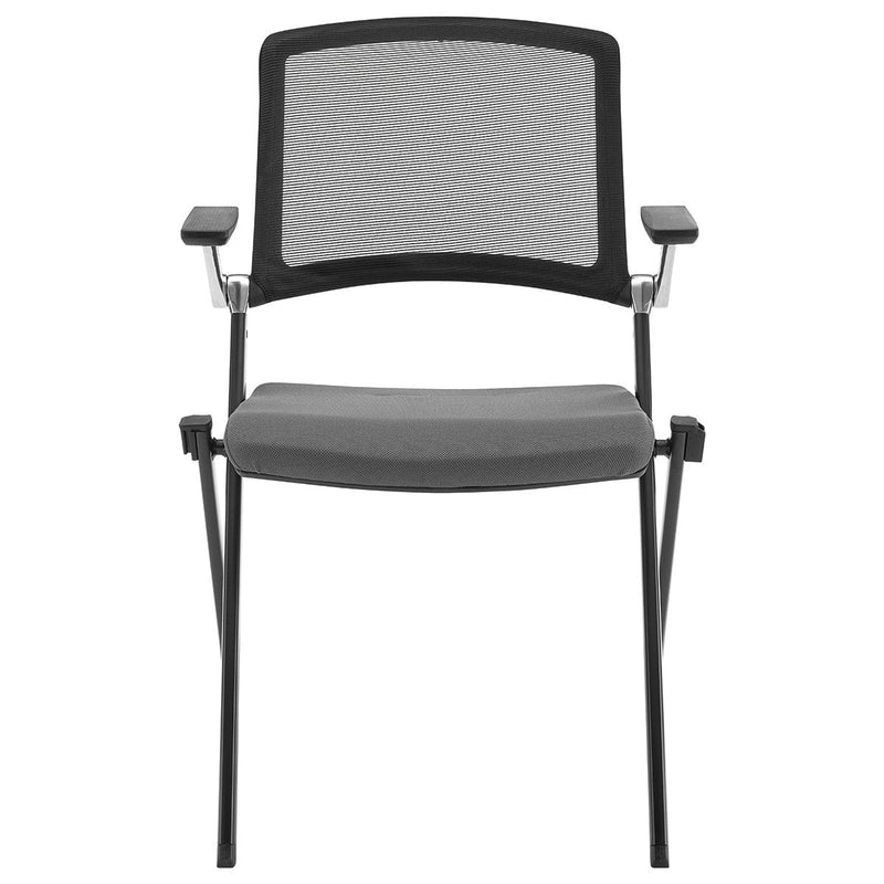 Homeroots Set Of Two Gray Polyester Blend Seat Swivel Task Chair Mesh Back Steel Frame 400777