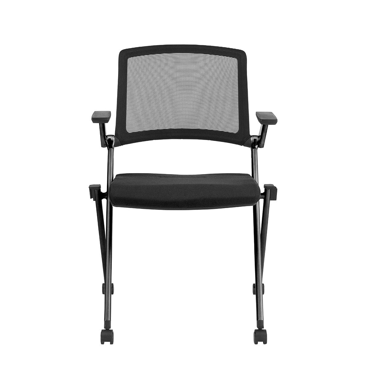 Homeroots Set Of Two Black Polyester Blend Seat Swivel Task Chair Mesh Back Steel Frame 400778
