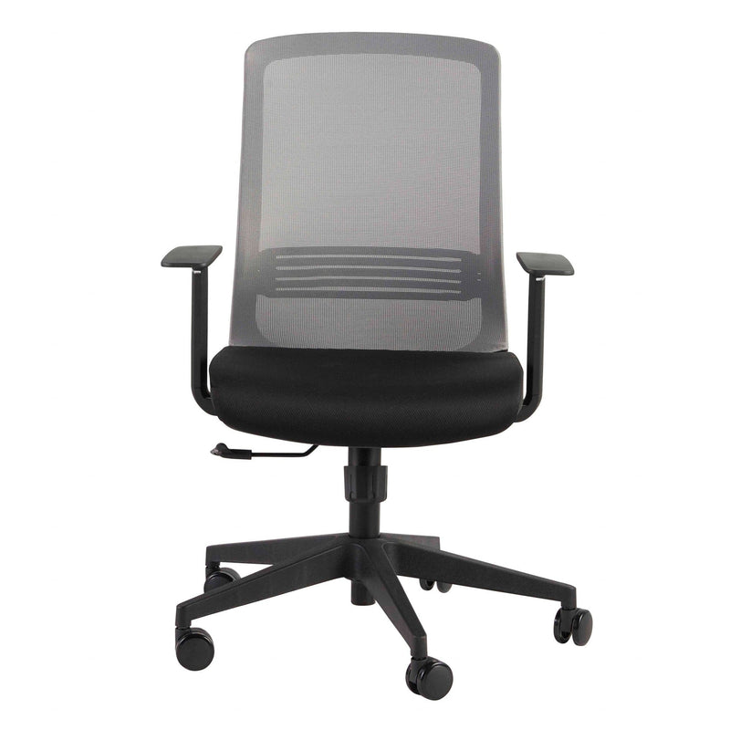 Homeroots Black Polyester Blend Seat Swivel Adjustable Task Chair Mesh Back Plastic Frame 400782