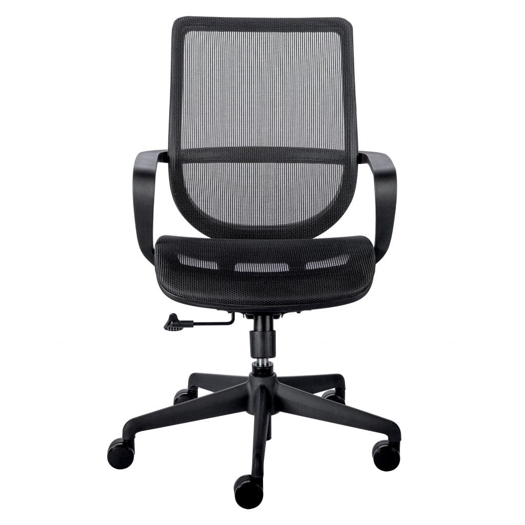 Homeroots Black Swivel Adjustable Task Chair Mesh Back Plastic Frame 400783