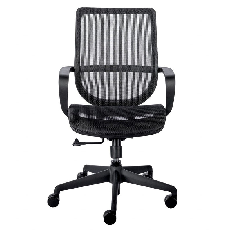 Homeroots Black Swivel Adjustable Task Chair Mesh Back Plastic Frame 400783