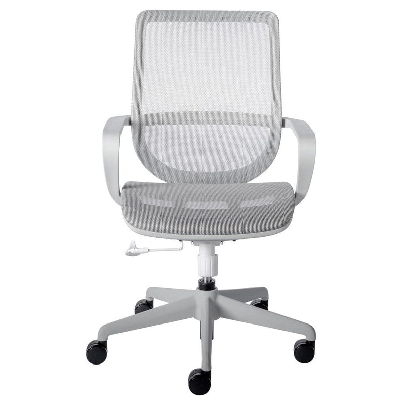 Homeroots Gray Swivel Adjustable Task Chair Mesh Back Plastic Frame 400784