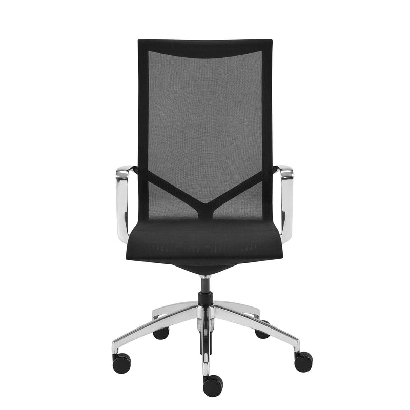 Homeroots Black Swivel Task Chair Mesh Back Steel Frame 400787