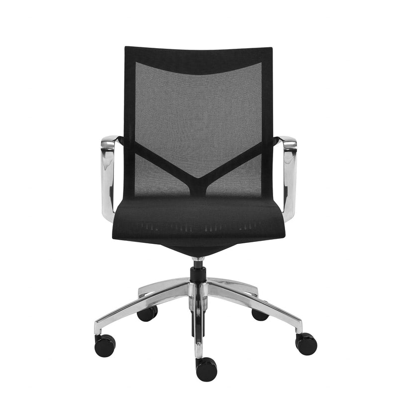 Homeroots Black Swivel Task Chair Mesh Back Steel Frame 400788