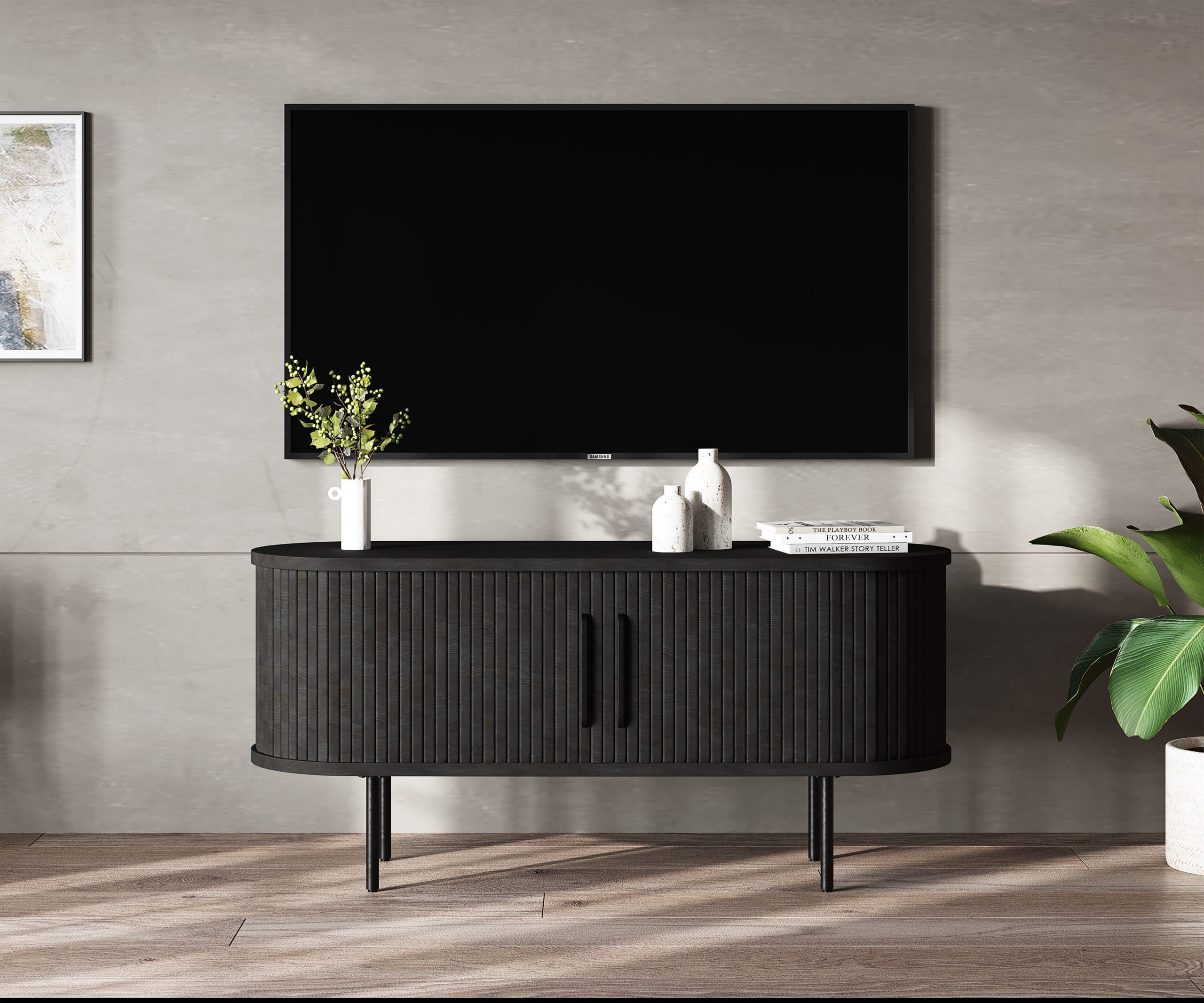 Unique Nola TV Lowboard 47" Black Oak NOLA-4625