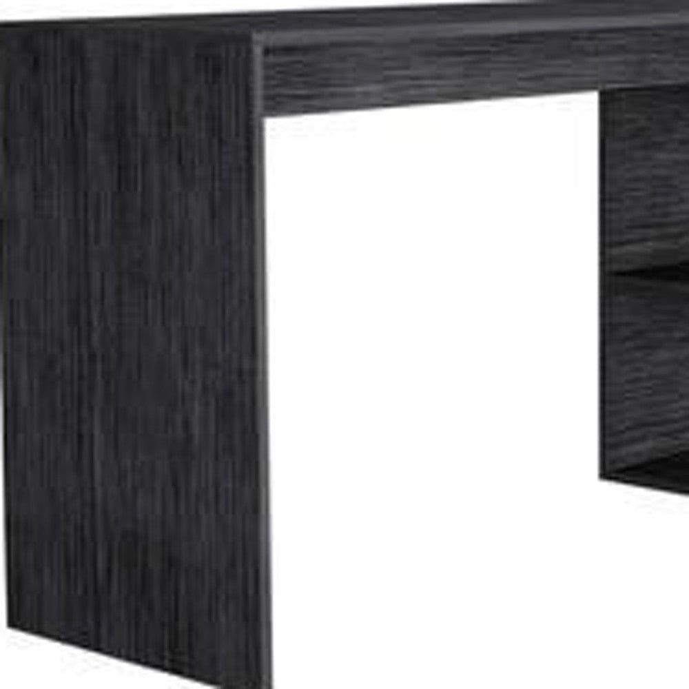Homeroots Sleek Smokey Oak L Shape Office Desk 477841