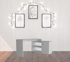 Homeroots Sleek White L Shape Office Desk 477842
