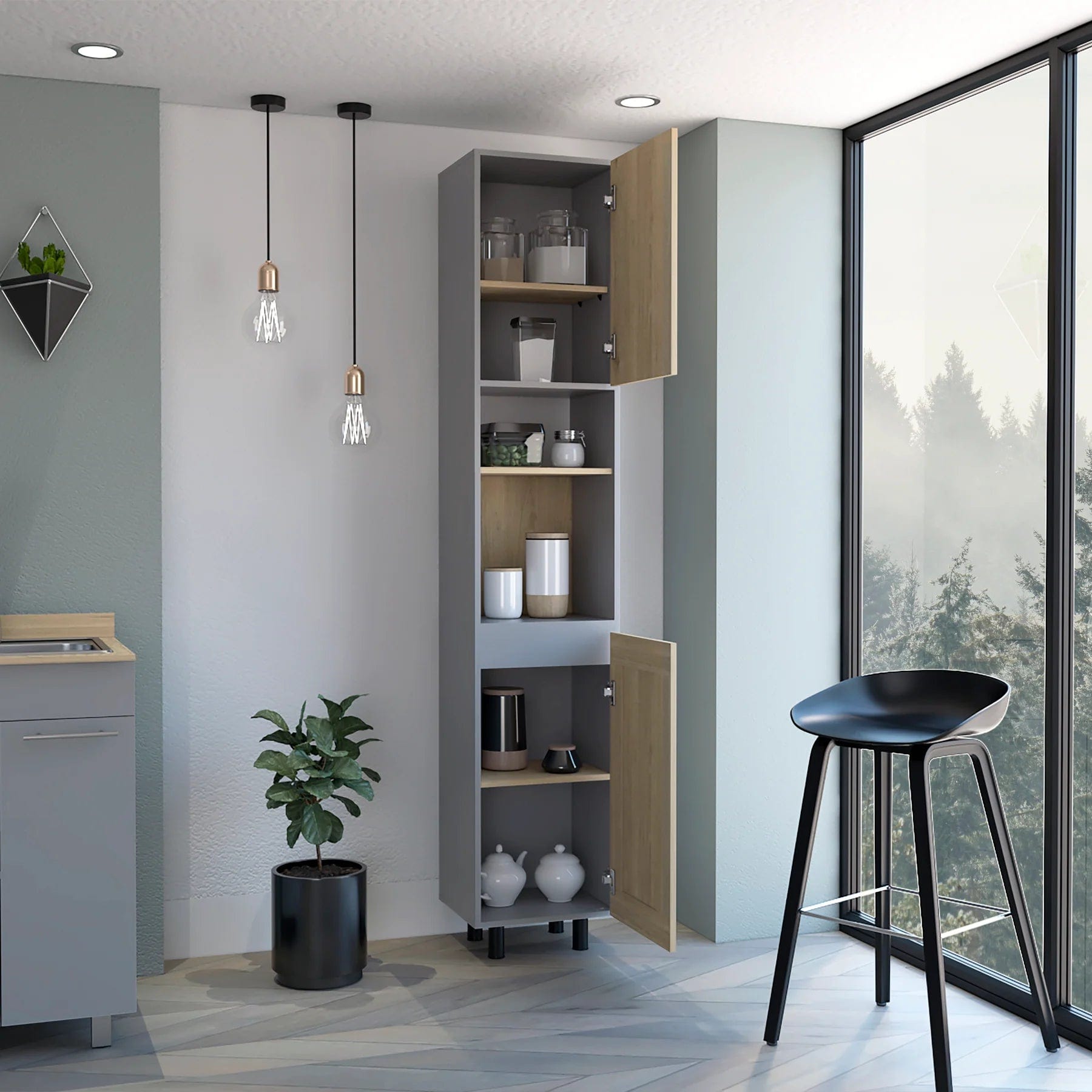 Depot E-Shop Blade Kitchen Pantry, Six Shelves, Double Door DE-AGR7919 - My Home Office Store