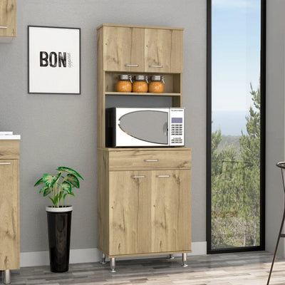 Depot E-Shop Helis 60 Pantry Double Door Cabinet, One Drawer, Four Legs, Three Shelves - My Home Office Store