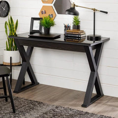 Walker Edison Metal & Glass X Desk