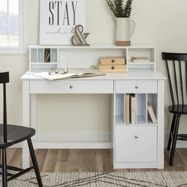 Walker Edison Clara Desk with Hutch DW48D30-DHWH