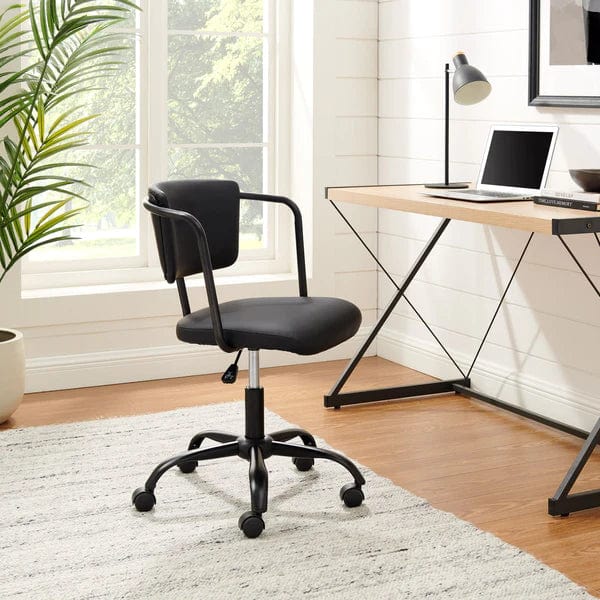 Walker Edison Modern Office Chair with Arms Gray