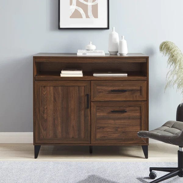 Walker Edison Modern Storage Secretary Desk with Keyboard Tray