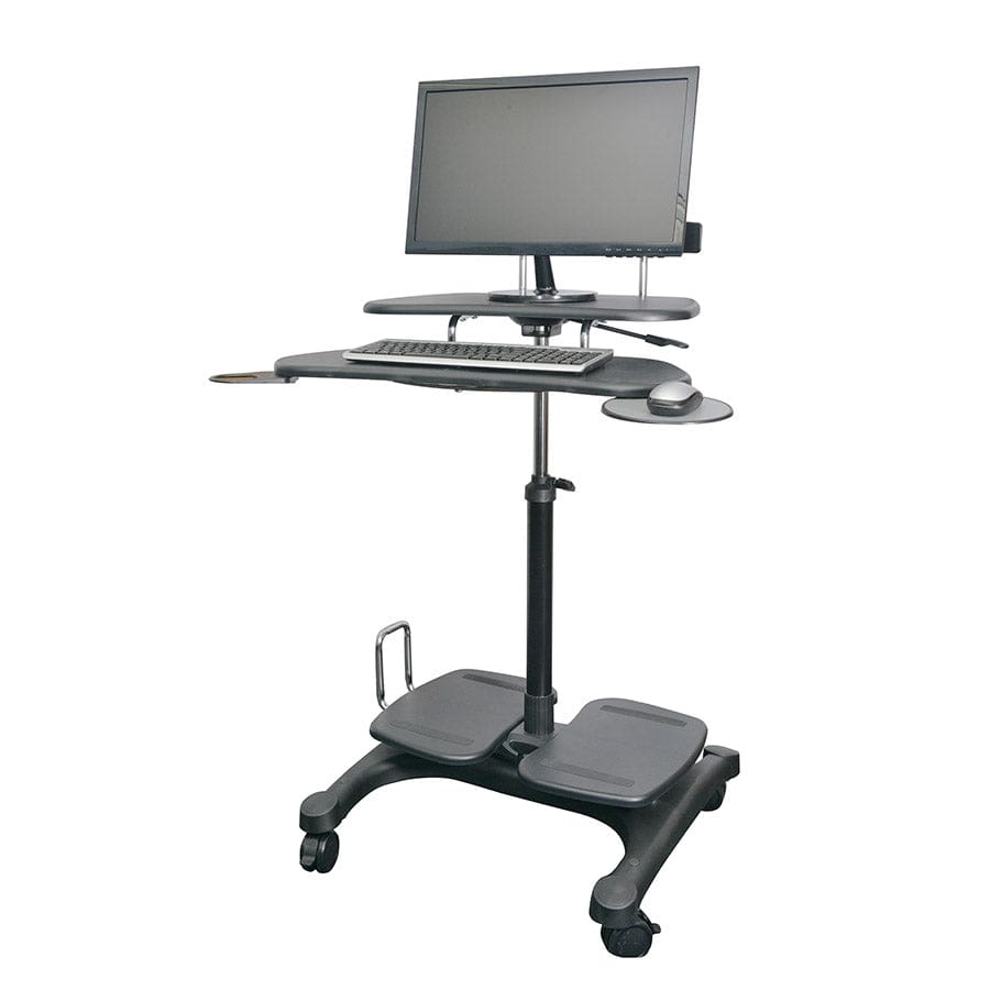 Kantek Mobile Height Adjustable Computer Workstations - with LCD Monitor Mount Pole STS240 - My Home Office Store