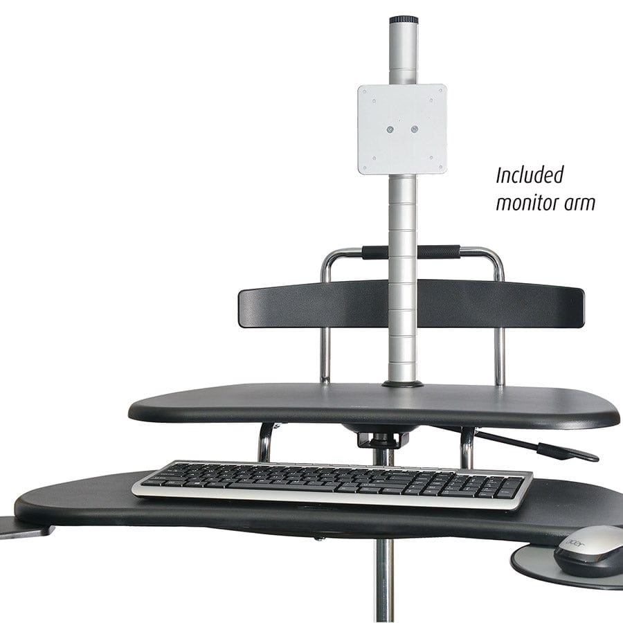 Kantek Mobile Height Adjustable Computer Workstations - with LCD Monitor Mount Pole STS240 - My Home Office Store