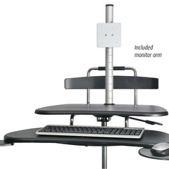 Kantek Mobile Height Adjustable Computer Workstations - with LCD Monitor Mount Pole STS240 - My Home Office Store