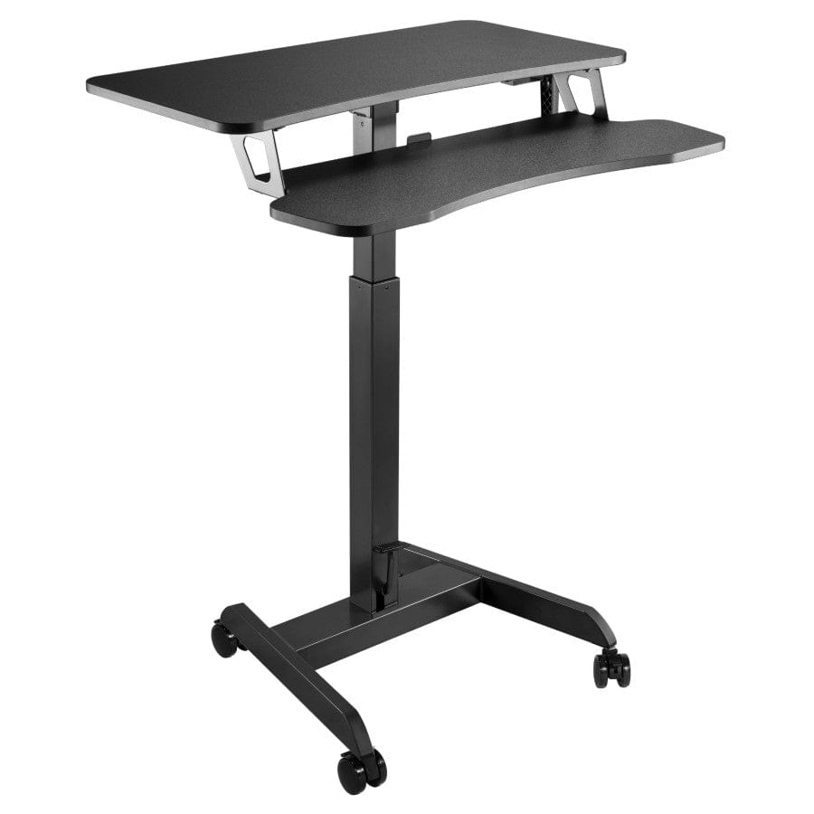 Kantek Mobile Height Adjustable Sit to Stand, with Keyboard, Black - NEW STS350 - My Home Office Store
