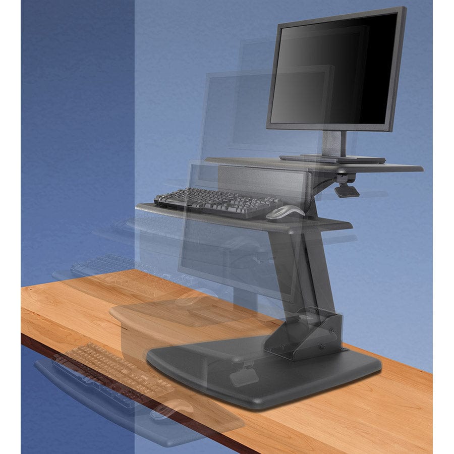 Kantek Desktop Sit to Stand Computer Workstation w/base, STS810(W) - My Home Office Store