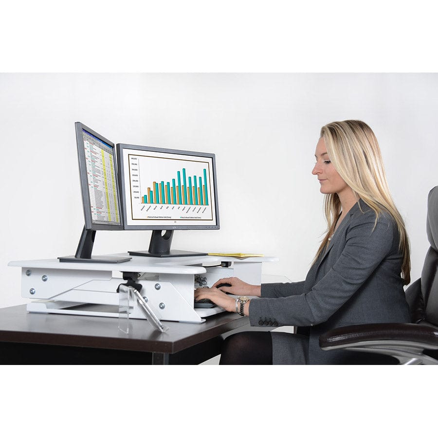 Kantek Desktop Riser Workstation Sit to Stand, STS900(W) - My Home Office Store