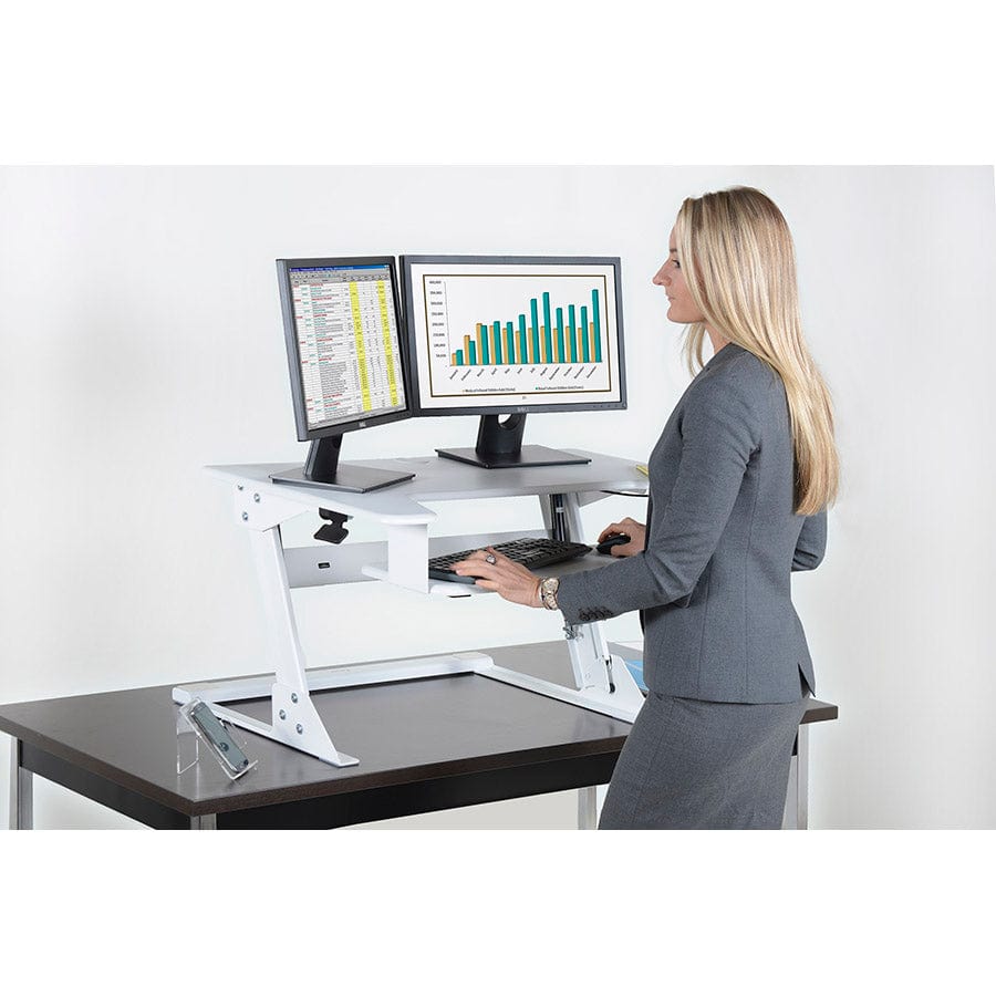 Kantek Desktop Riser Workstation Sit to Stand, STS900(W) - My Home Office Store