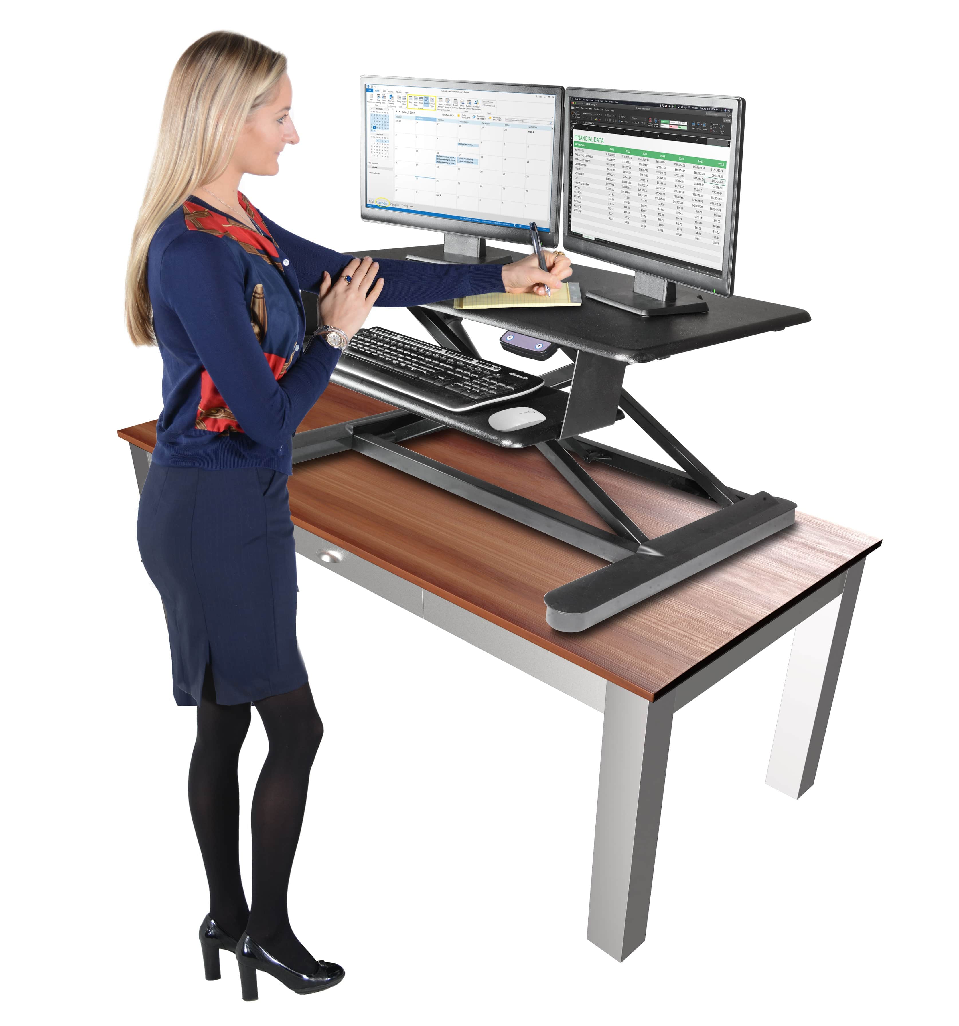 Kantek Electric Sit to Stand Computer Workstation w/ base, Black STS965 - My Home Office Store