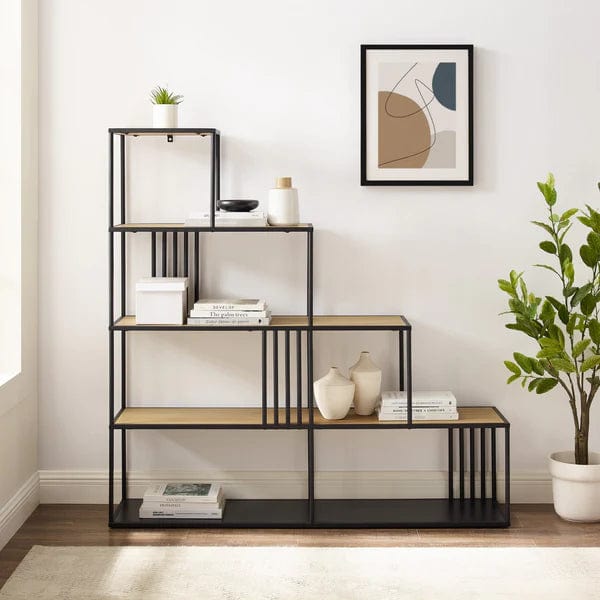 Walker Edison Minimalist Divider Bookshelf with Slats