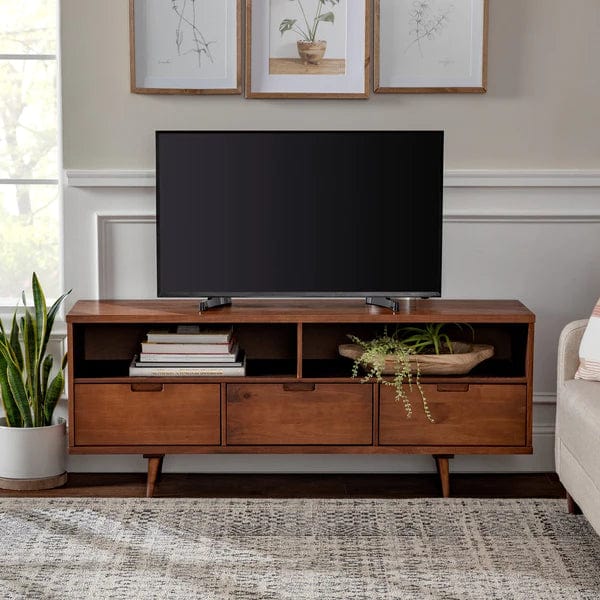 Walker Edison Ivy 3-Drawer Solid Wood TV Console
