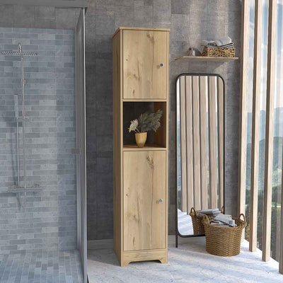 Depot E-Shop Yaka Linen Double Door Cabinet, Four Interior Shelves, One Open Shelf DE-MLC4770 - My Home Office Store